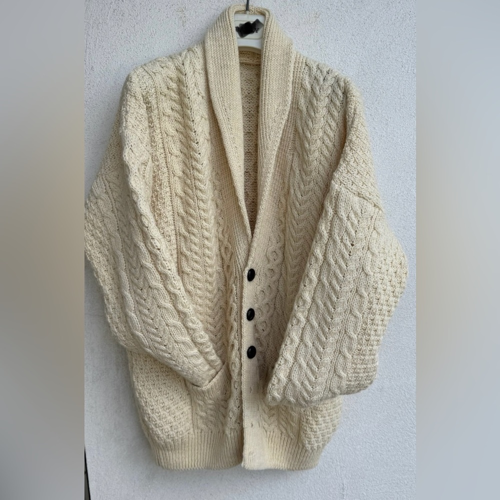 Vintage Fisherman Cable Knit Cardigan Sweater